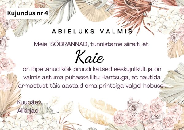 Tüdrukuteõhtu tunnistus