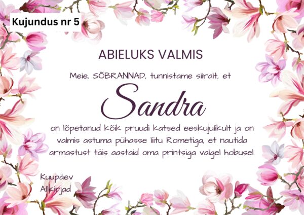 Tüdrukuteõhtu tunnistus