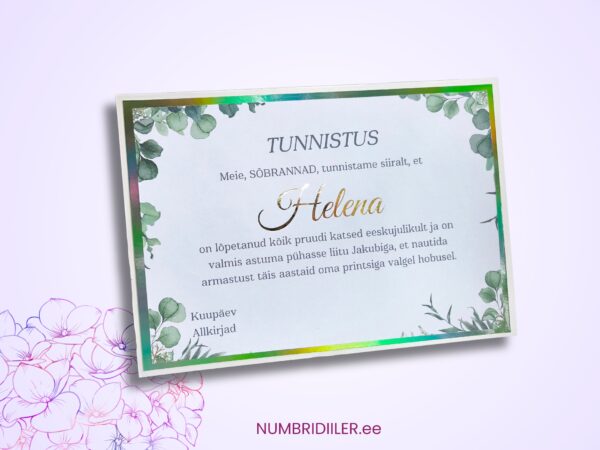 Tüdrukuteõhtu tunnistus