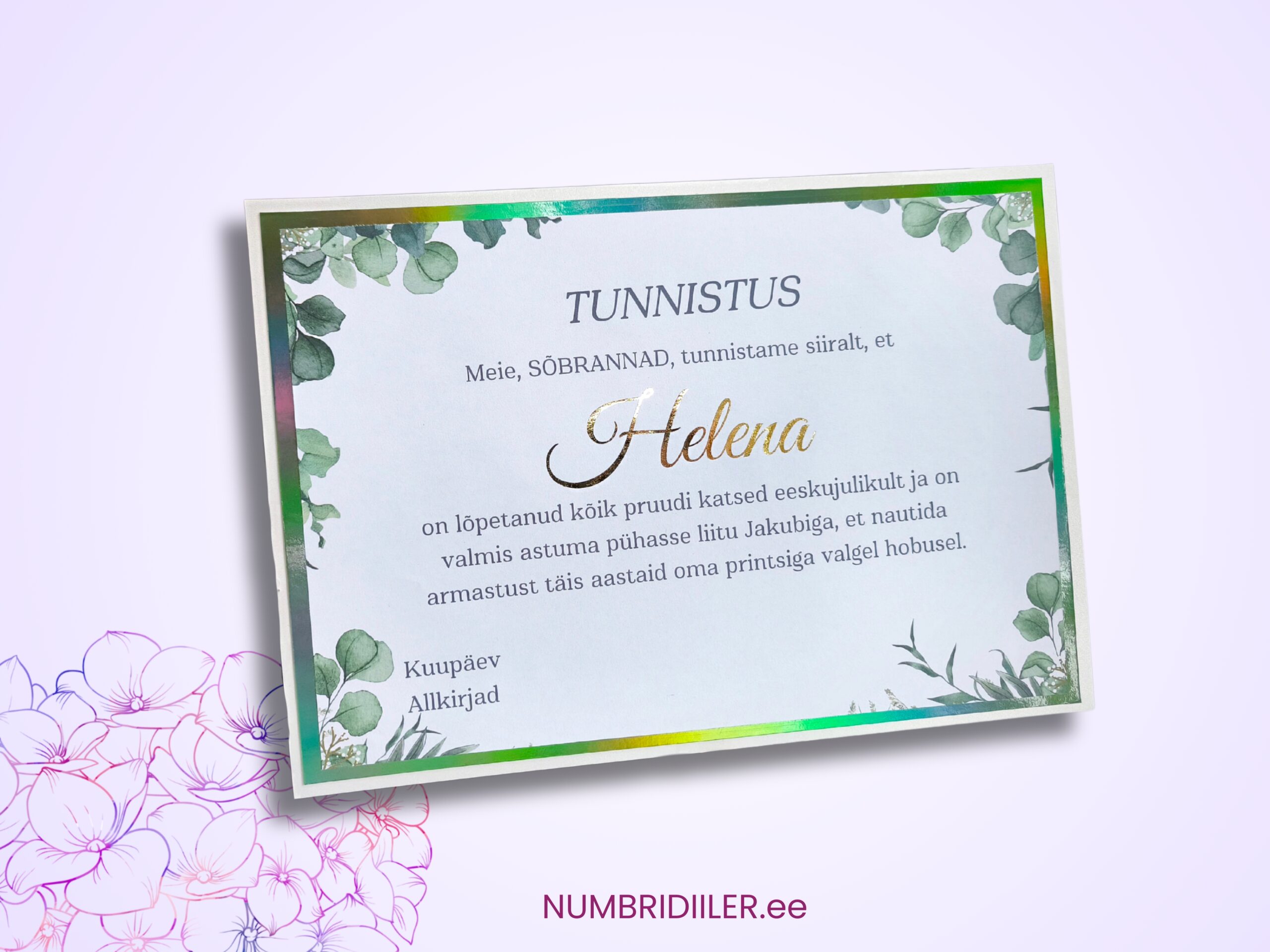 Tüdrukuteõhtu tunnistus