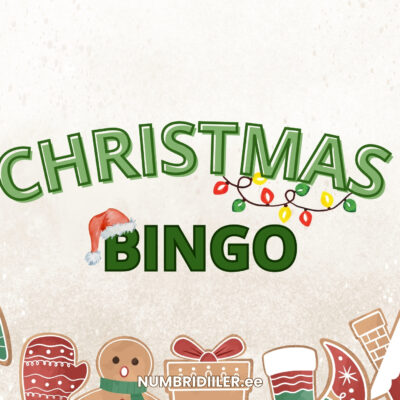 Jõuluteemaline bingo ja inglise keelne jõulude sõnavara.